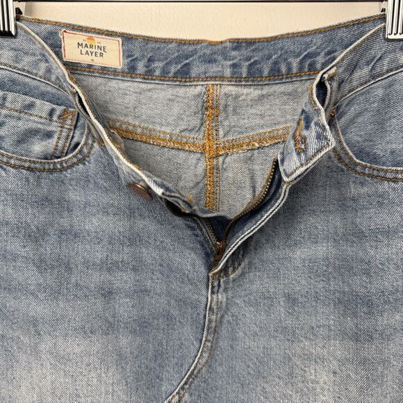 Marine Layer Celine Denim Midi Jean Skirt Light Wash Size 10 - Picture 3 of 5